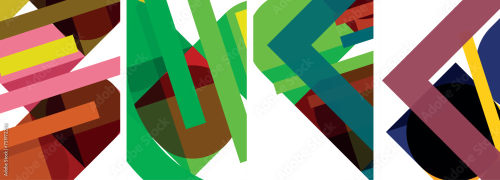 Naklejka premium Geometric composition abstract background poster set for wallpaper, business card, cover, poster, banner, brochure, header, website