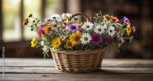 A bouquet of joy in a rustic basket