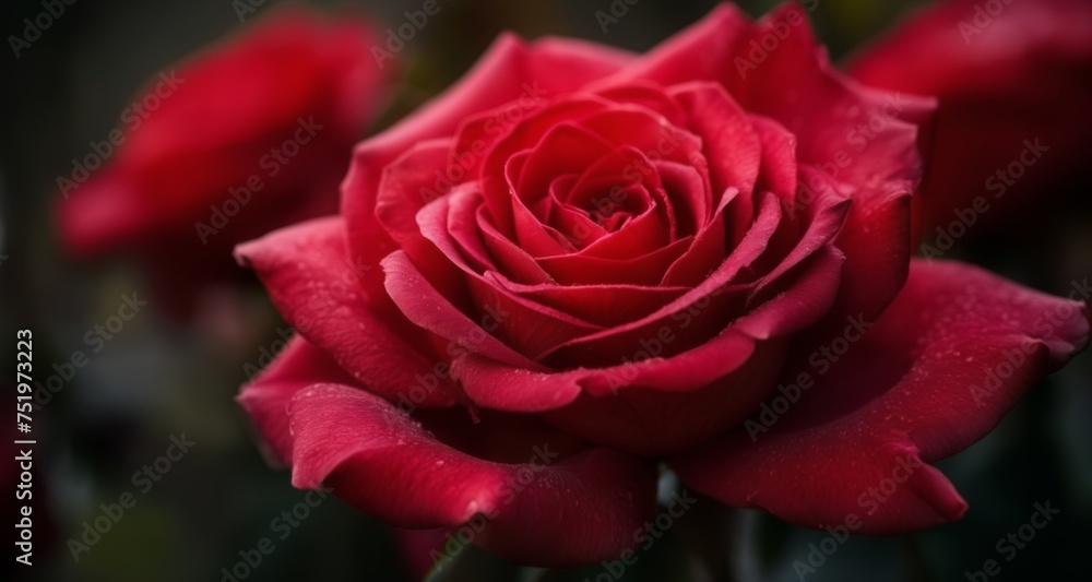 A single red rose in bloom, symbolizing love and passion A single red rose in bloom, symbolizing love and passion