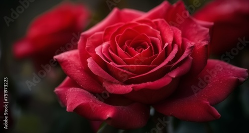  A single red rose in bloom  symbolizing love and passion