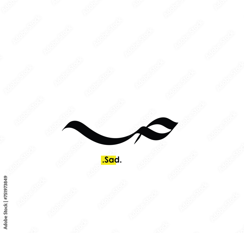 modern arabic calligraphy of (Sad) name in freehand style. vector logo. modern arabic calligraphy of (Sad) name in freehand style. vector logo.