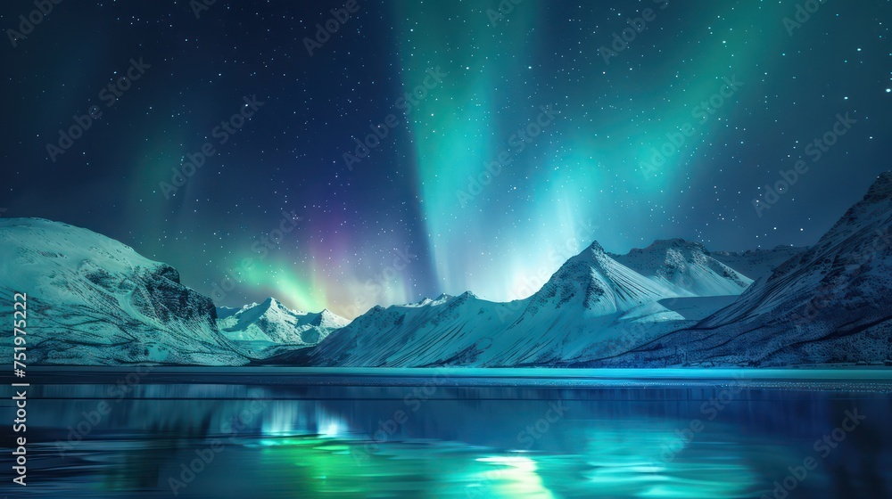 The mesmerizing sight of the aurora painting the night with its vibrant colors.
