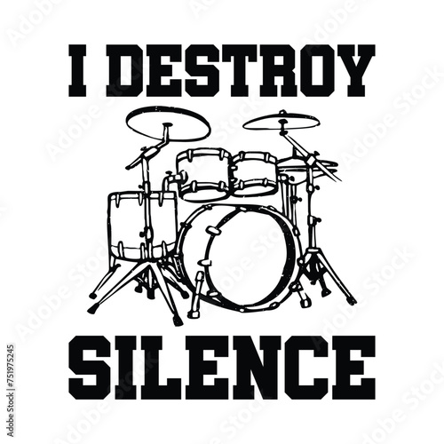 I Destory Silence T-shirt Design