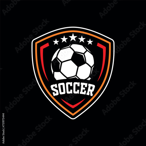 soccer emblem logo design , football logo , simple logo, men's football, women's football, premium logo.