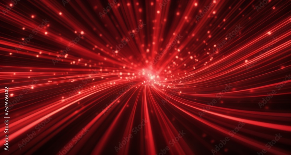 Obraz premium Blurred red light streaks, creating a dynamic motion effect