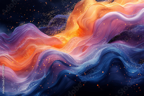 vibrant and dynamic paint splash with embedded holographic chips and silicon wafer patterns capturing the essence of technology in fluid motion photo