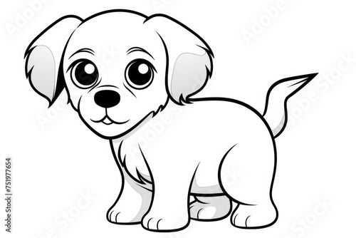 Simple coloring page of a puppy