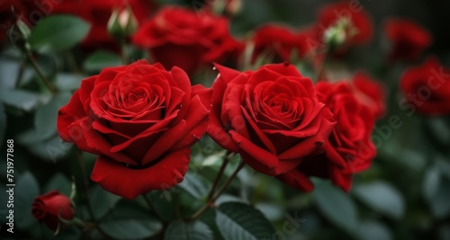  Blooming Love - A bouquet of red roses in full bloom