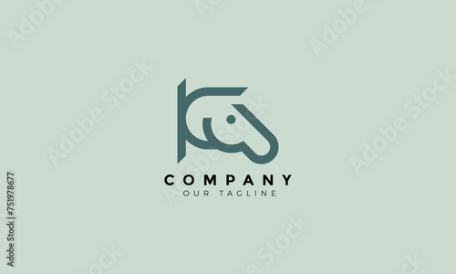 Abstract/elegant/geomatric logo design letter K with horse monogram for company
