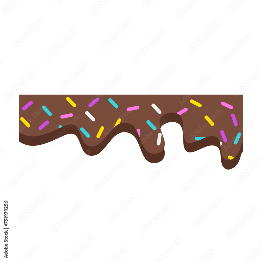 sweet melting chocolate icing with colorful sprinkles