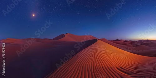 Beautiful desert at nighttime