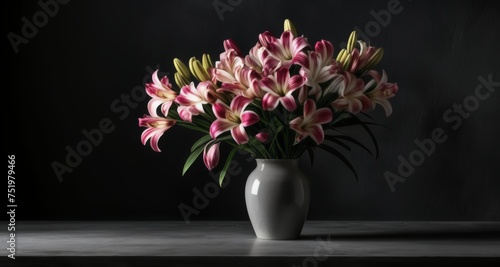 Wallpaper Mural  Elegance in bloom - A bouquet of pink lilies in a minimalist setting Torontodigital.ca