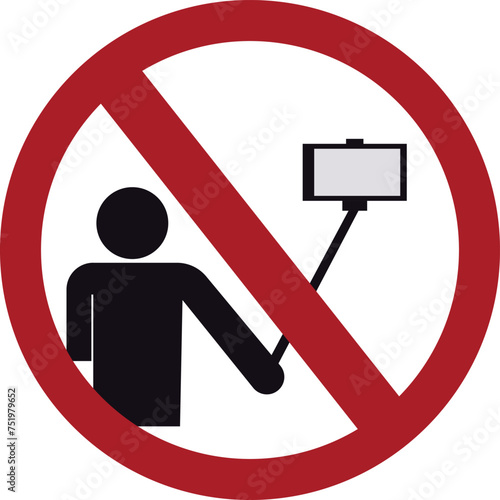 No selfie allowed sign vector