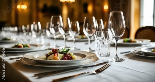  Elegant table setting, ready for a sophisticated dinner