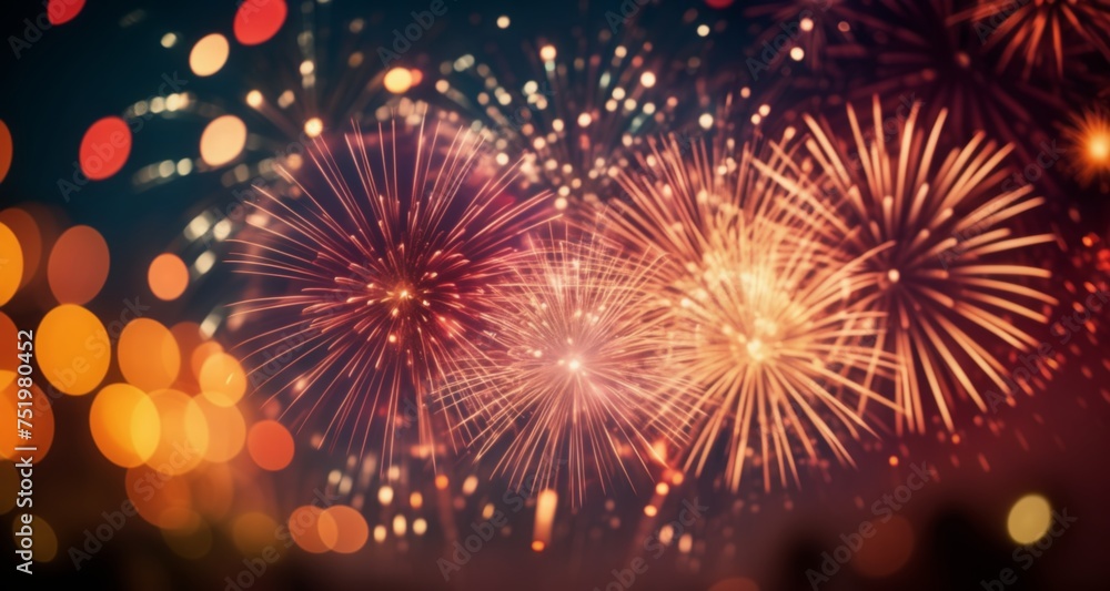 Fototapeta premium Spectacular fireworks display against the night sky