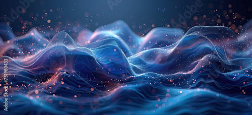 Blue wavy background for graphics use. Created with Ai © Artistic Assets