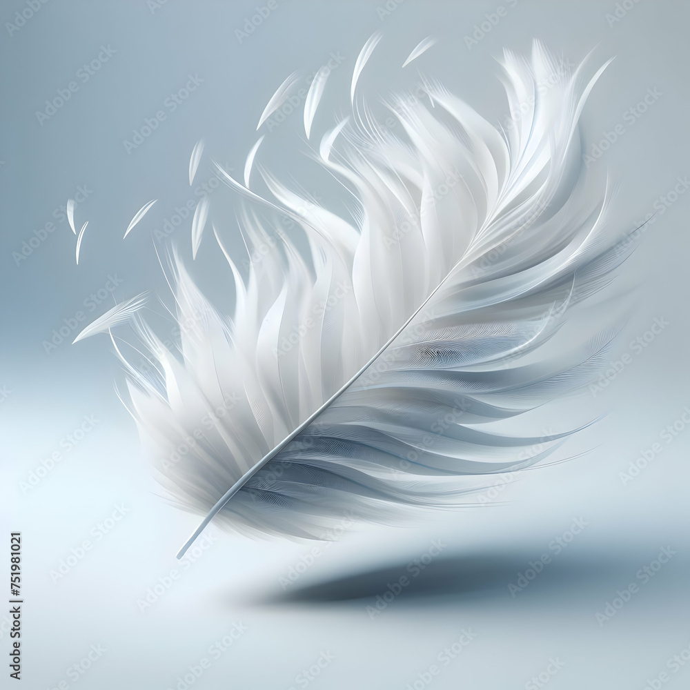 Obraz premium white feather on a white background