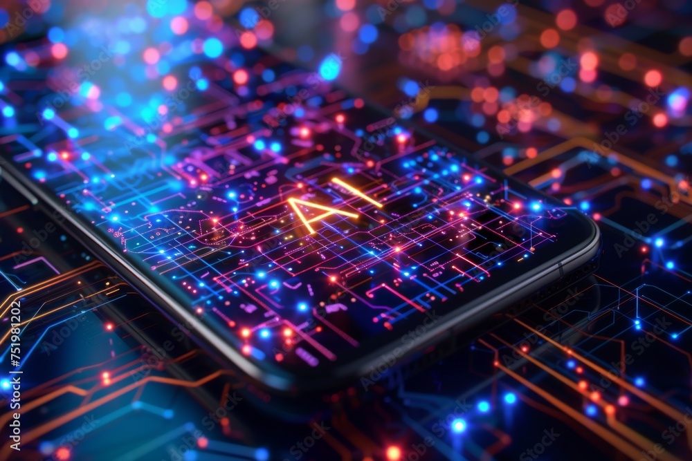 smartphone with in intelligence Ai, Chat with AI Artificial Intelligence, futuristic technology smartphone with in intelligence Ai, Chat with AI Artificial Intelligence, futuristic technology