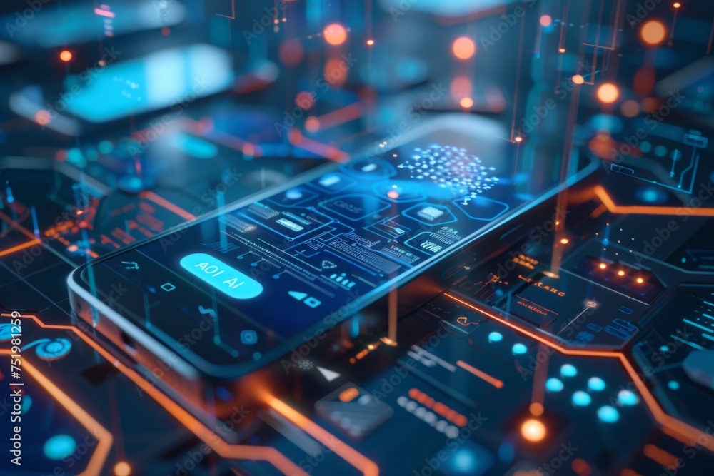 smartphone with in intelligence Ai, Chat with AI Artificial Intelligence, futuristic technology smartphone with in intelligence Ai, Chat with AI Artificial Intelligence, futuristic technology