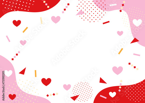 おしゃれでポップなハート柄のフレーム