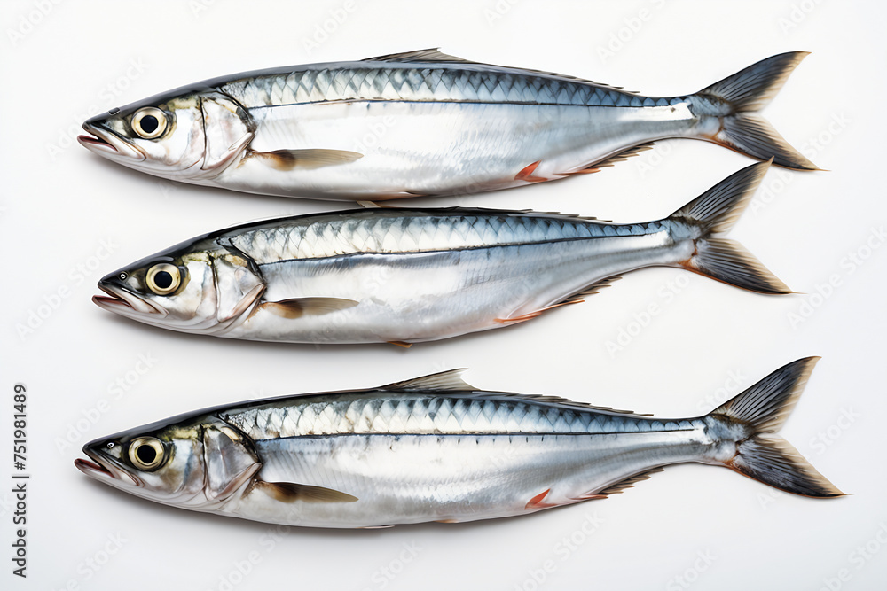 fish mackerel isolated on white background. ai generative fish mackerel isolated on white background. ai generative