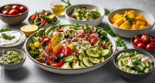  Vibrant Salad Platter with Fresh Dips