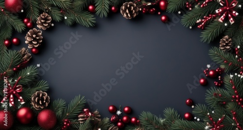  Elegant Christmas wreath with a dark blue center  perfect for holiday greetings