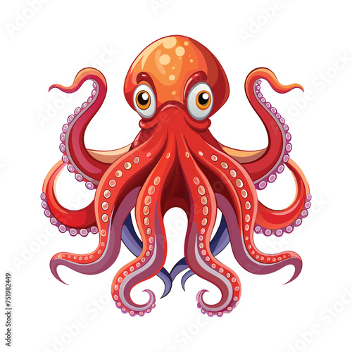 Octopus illustration on White Background