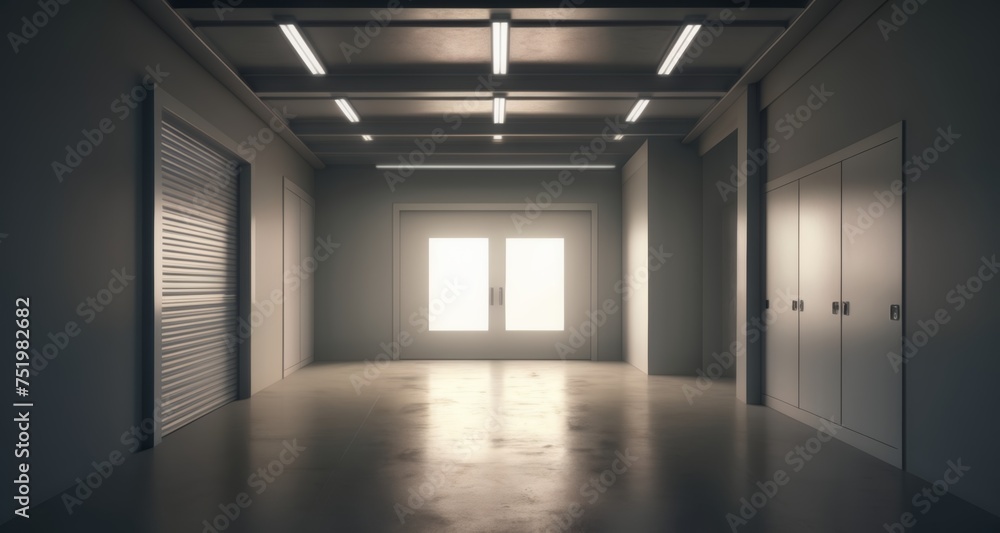  Modern, minimalist hallway with natural light