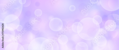 Abstract circle bokeh wallpaper. Smooth soft purple blur effect background. Shiny blurry light sparkles texture. Seasonal backdrop for Christmas, New Year or birthday card, poster, banner. Vector