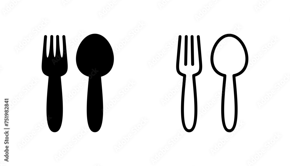 spoon and fork icon set. spoon, fork and knife icon vector. restaurant icon spoon and fork icon set. spoon, fork and knife icon vector. restaurant icon
