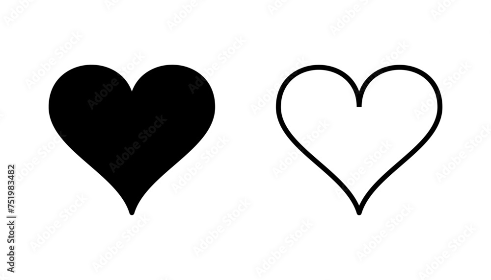 Love icon set. Heart icon vector. Like icon vector.