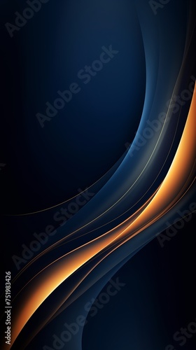 Abstract colorful waves on dark blue black background wallpaper for phone
