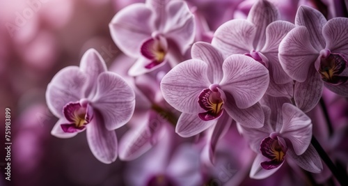  Elegance in Bloom - A close-up of delicate orchids