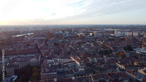 Wallpaper Mural Aerial View Of Toulouse City At Sunrise In Occitania, Haute-Garonne, France. Torontodigital.ca