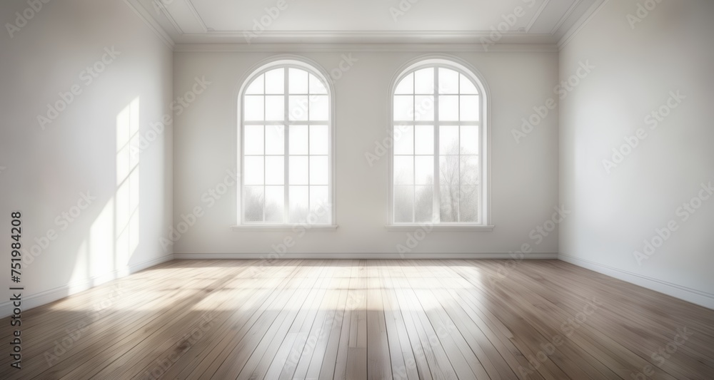 Obraz premium Spacious room with natural light, ready for your design