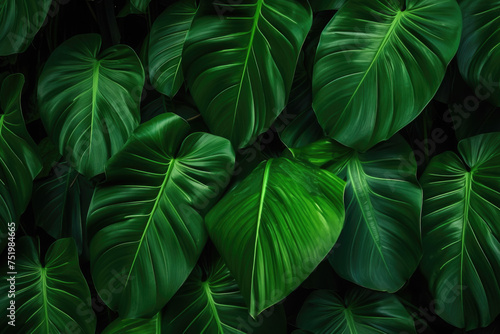 Tropical leaves texture background
