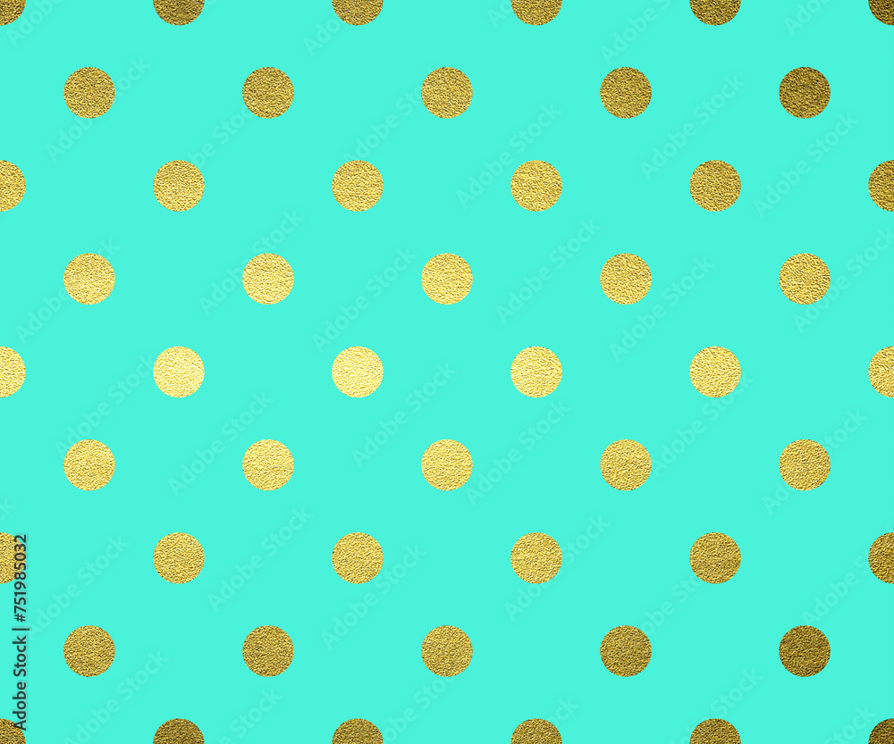 Turquoise Background With Gold Polka Dots Pattern Turquoise Background With Gold Polka Dots Pattern