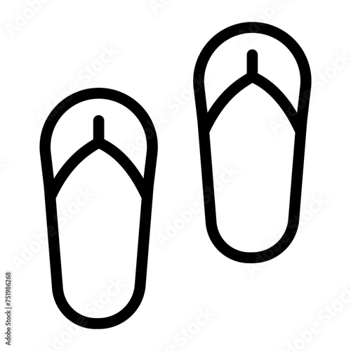 This is the Flip Flops icon from the Holidays icon collection with an Outline style