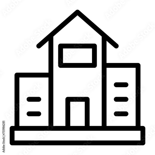 This is the Apartment icon from the Holidays icon collection with an Outline style