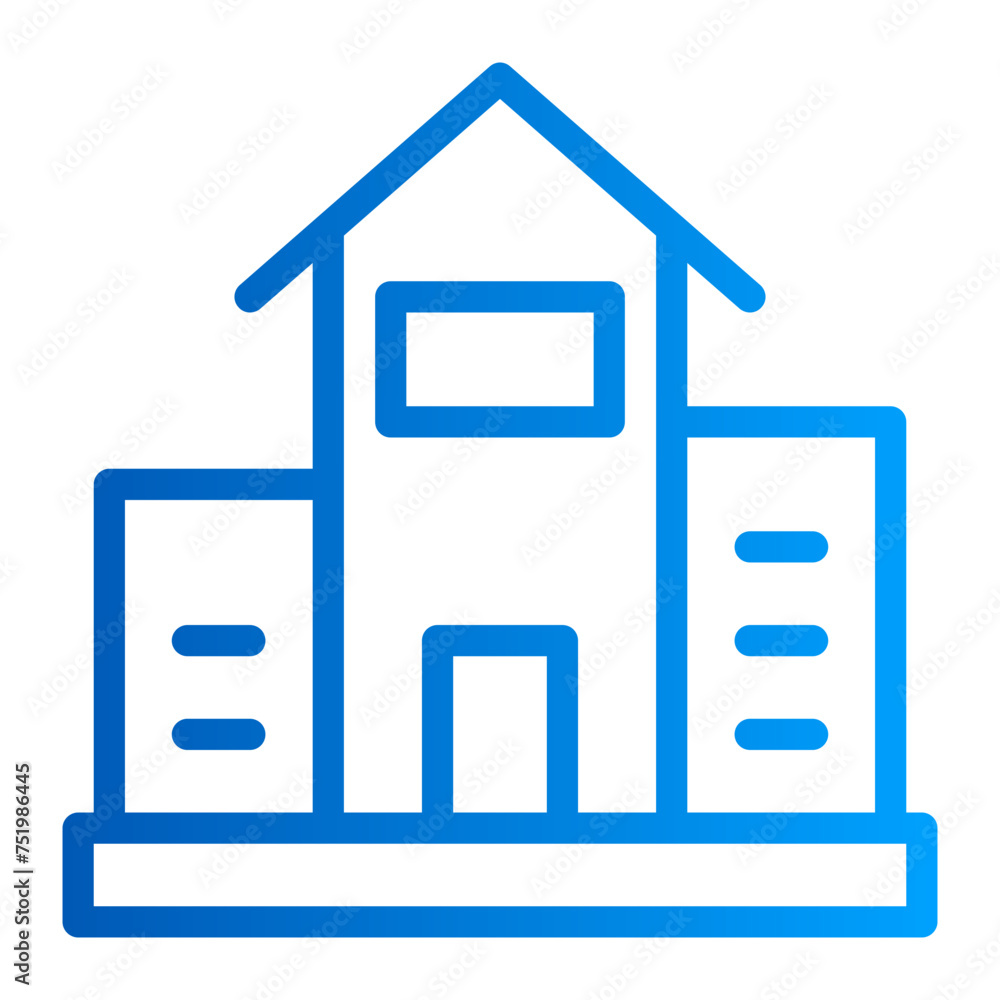 This is the Apartment icon from the Holidays icon collection with an Outline Gradient style This is the Apartment icon from the Holidays icon collection with an Outline Gradient style