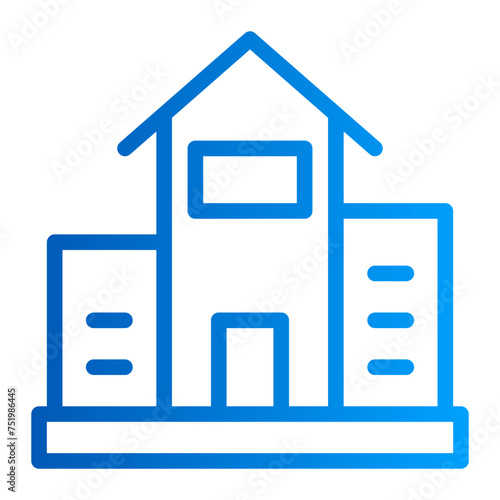 This is the Apartment icon from the Holidays icon collection with an Outline Gradient style