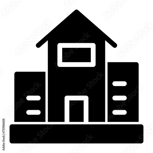 This is the Apartment icon from the Holidays icon collection with an Solid style