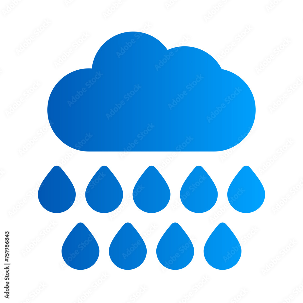 This is the Rain icon from the Holidays icon collection with an Solid Gradient style This is the Rain icon from the Holidays icon collection with an Solid Gradient style