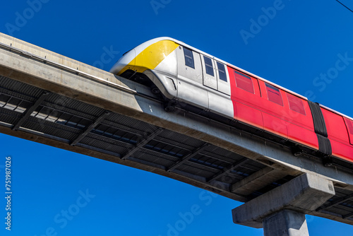Tableau sur toile Bangkok, Thailand. February 25, 2024 : Sky train in Bangkok