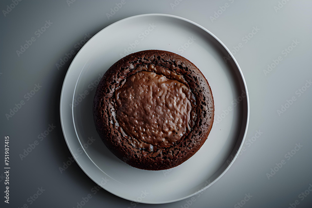 chocolate lava cake on a white plate. closeup
chocolate lava cake on a white plate. closeup