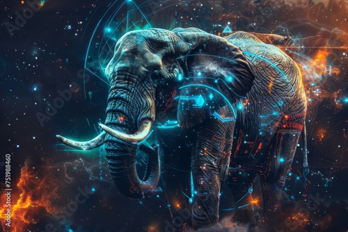alien elephant in space © Ariestia