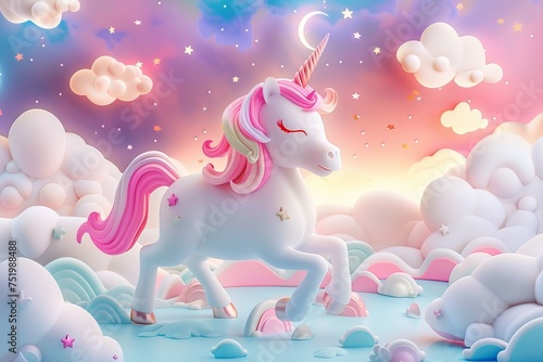 Magic fairy tale unicorn for girls