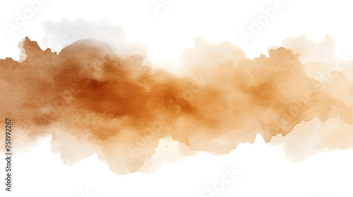 beige watercolor stain isolated on transparent background