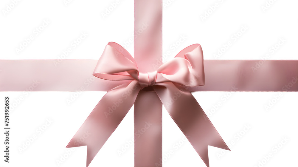 Blank sweet gift card or gift voucher with pink ribbon bow isolated on transparent background Blank sweet gift card or gift voucher with pink ribbon bow isolated on transparent background